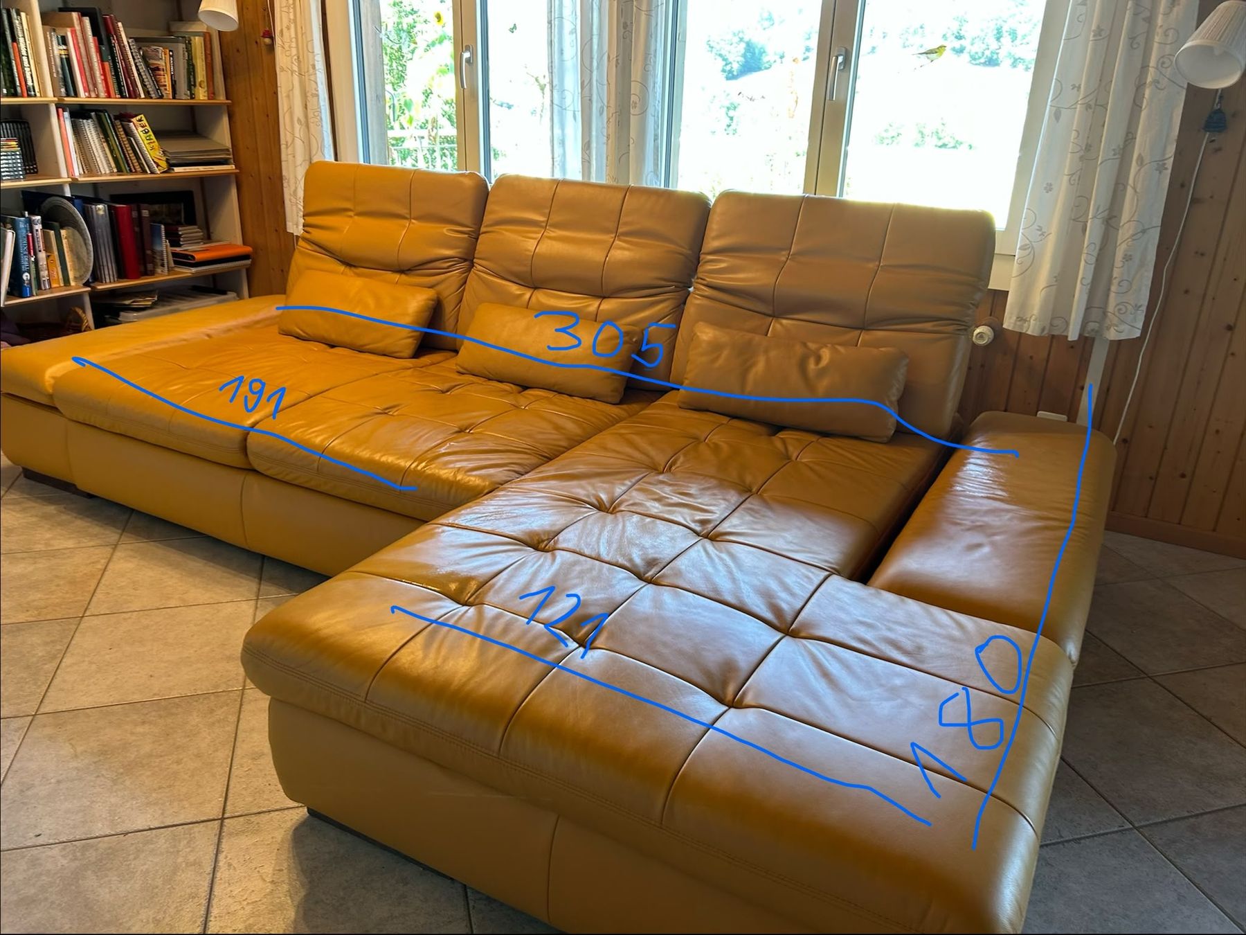 Sofas: Ecksofa Leder L-Form mit Bettfunktion 305x191cm – Gebraucht aus Kulmerau von vrech28 5