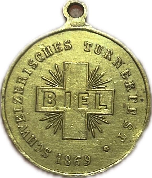 Medaglie: Schweizerisches Turnfest Biel-Bienne 1869 – Usato da Breganzona venduto da Milesbo