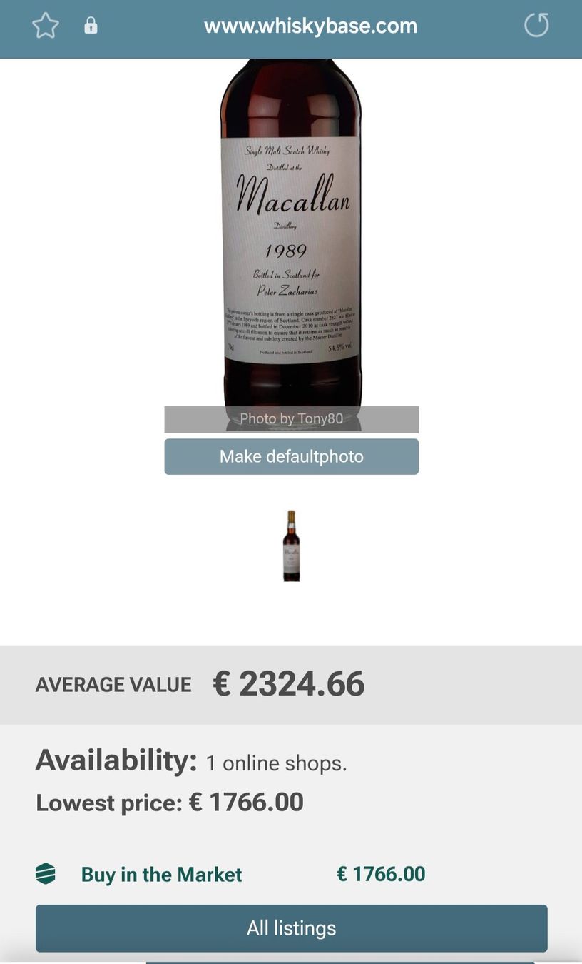 Macallan Bevande alcoliche: Macallan 1989 21 Year Old Single Cask #2827 Private Bottling – Nuovo (secondo la descrizione) da Bouveret venduto da Exclusive_Spirits 2