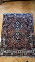 Petit tapis tribal caucasien vintage à médaillon central