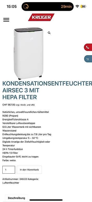 Déshumidificateurs: Luftentfeuchter – D'occasion à Goldach par jxsxy.R