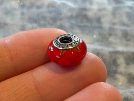 Pandora Charm Murano-Glas Rot, 925er Silber ALE ❤️