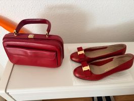 Rote elegante Ferragamo Schuhe Gr. 37.5
