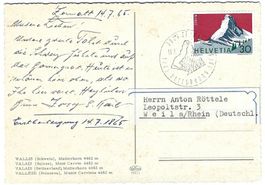 AK Zermatt Matterhorn, Karte, Briefmarke, Stempel = 1 Motiv