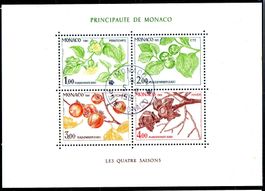 MONACO DIE VIER JAHRESZEITEN 1981 BLOCK GESTEMPELT - MO 04