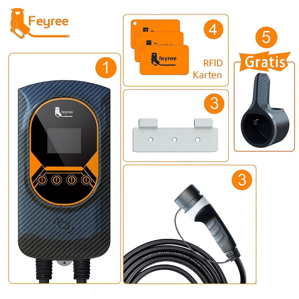 Caricabatterie: Feyree EV Charger Typ 2, 16 A, 11kW – Nuovo e nell'imballaggio originale da Aathal-Seegräben venduto da ECOPLUG.CH 1