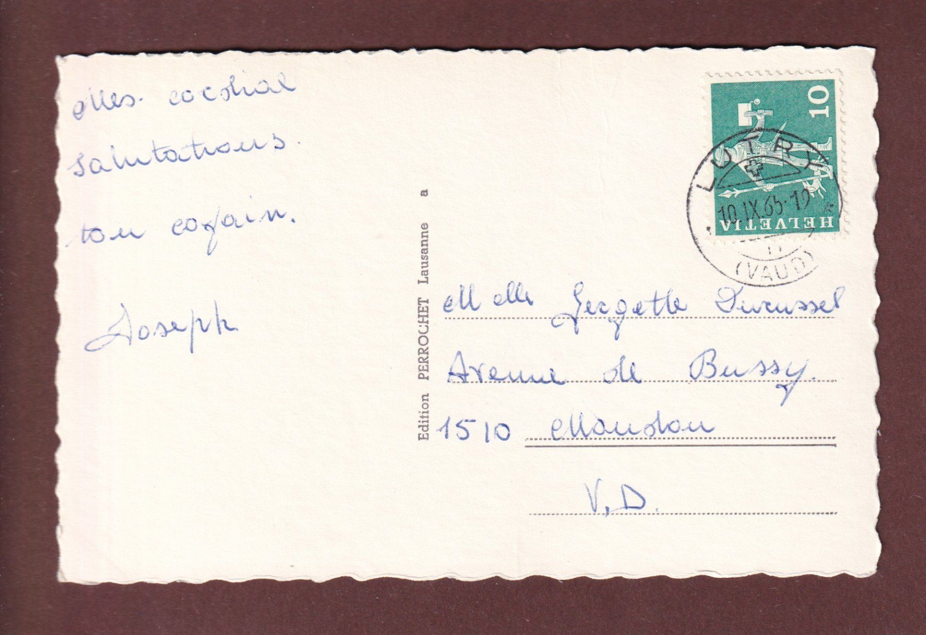 Ansichtskarten: LUTRY - Plage - 1965 – Gebraucht aus Pully von nicecards-shop 1