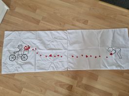 2 Kissenbezüge mit verliebten Herzmotiv,  Neu