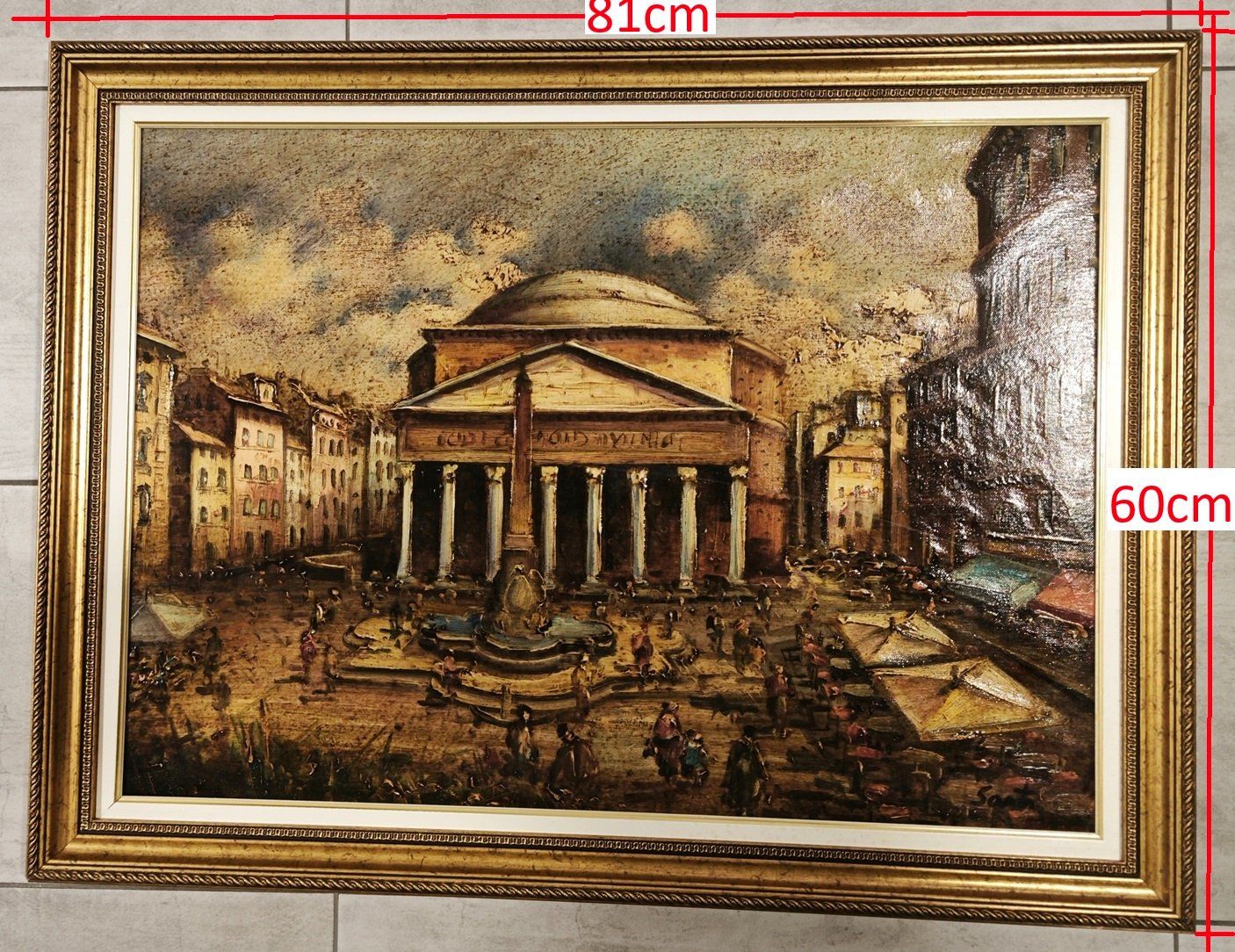 Dipinti: Gemälde, Öl auf Leinwand - Pantheon Rome – Usato da Lodrino venduto da laze
