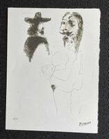 Pablo Picasso Beau Gentilhomme Espagnol et Femme 29x38.5