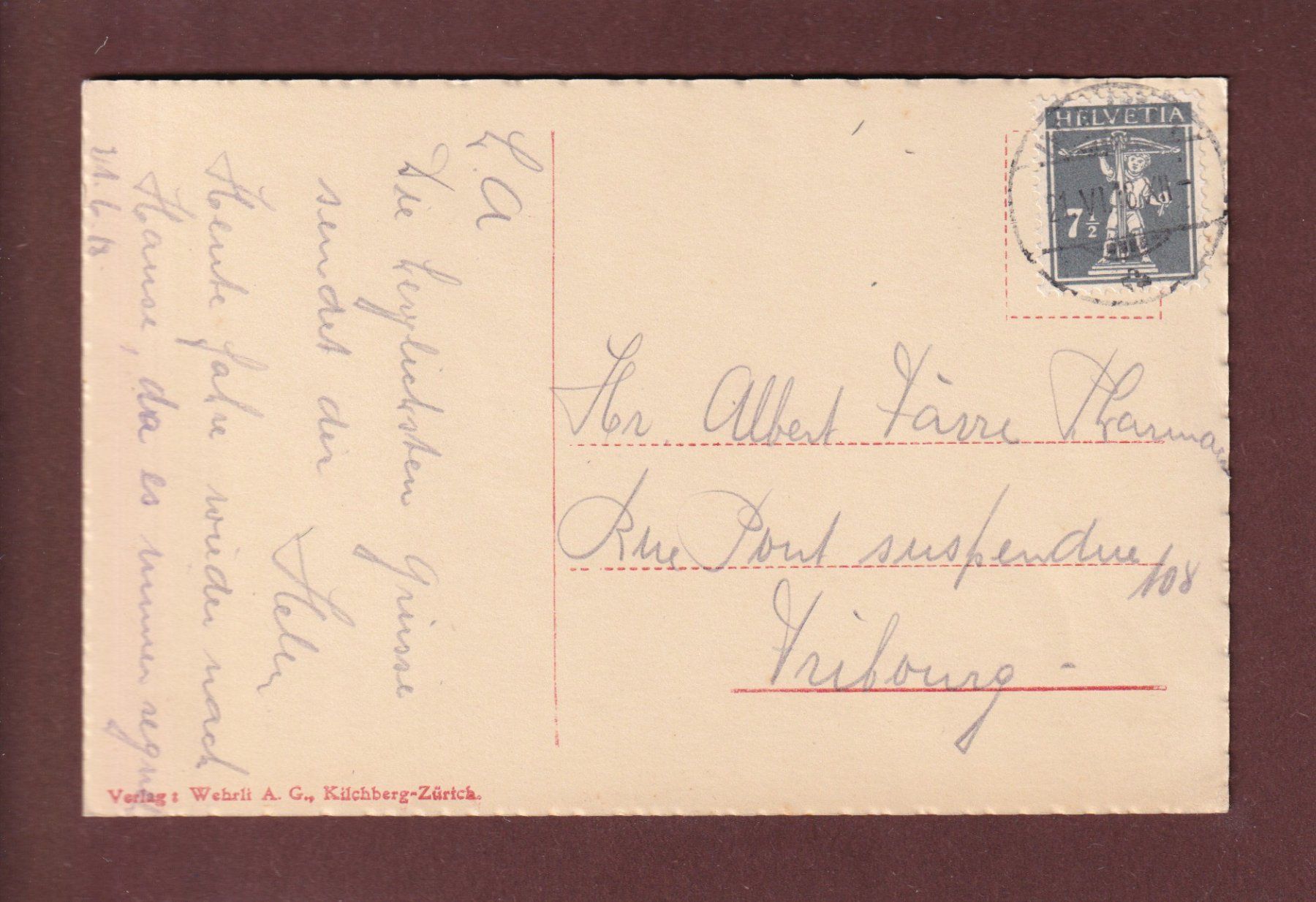 Cartoline postali: Interlaken - RUINE UNSPUNNEN - 1918 – Usato da Pully venduto da nicecards 1