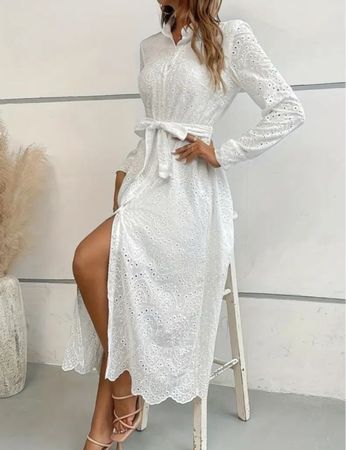 Robe blanche L dentelle été, élégante et bohème chic