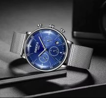 NIBOSI Herrenuhr Chronograph Edelstahl elegant sportlich