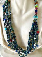 8-Strang Kette Vintage – kunstvoll handgefertigt – 62 cm