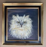 Signiertes Katzenbild – Ölgemälde