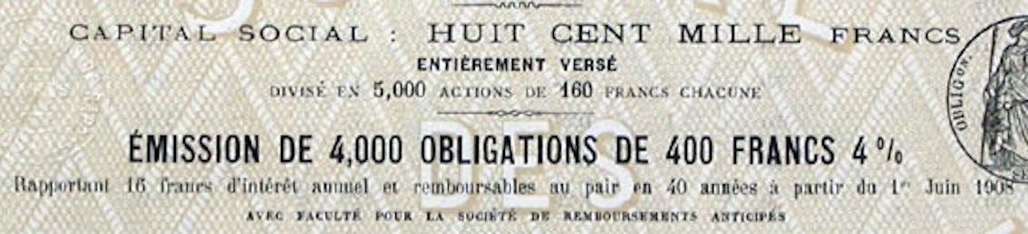 Documenti: Société des Maisons de Rapport SA, Paris - 1908 – Usato da Solothurn venduto da Sgasche 1