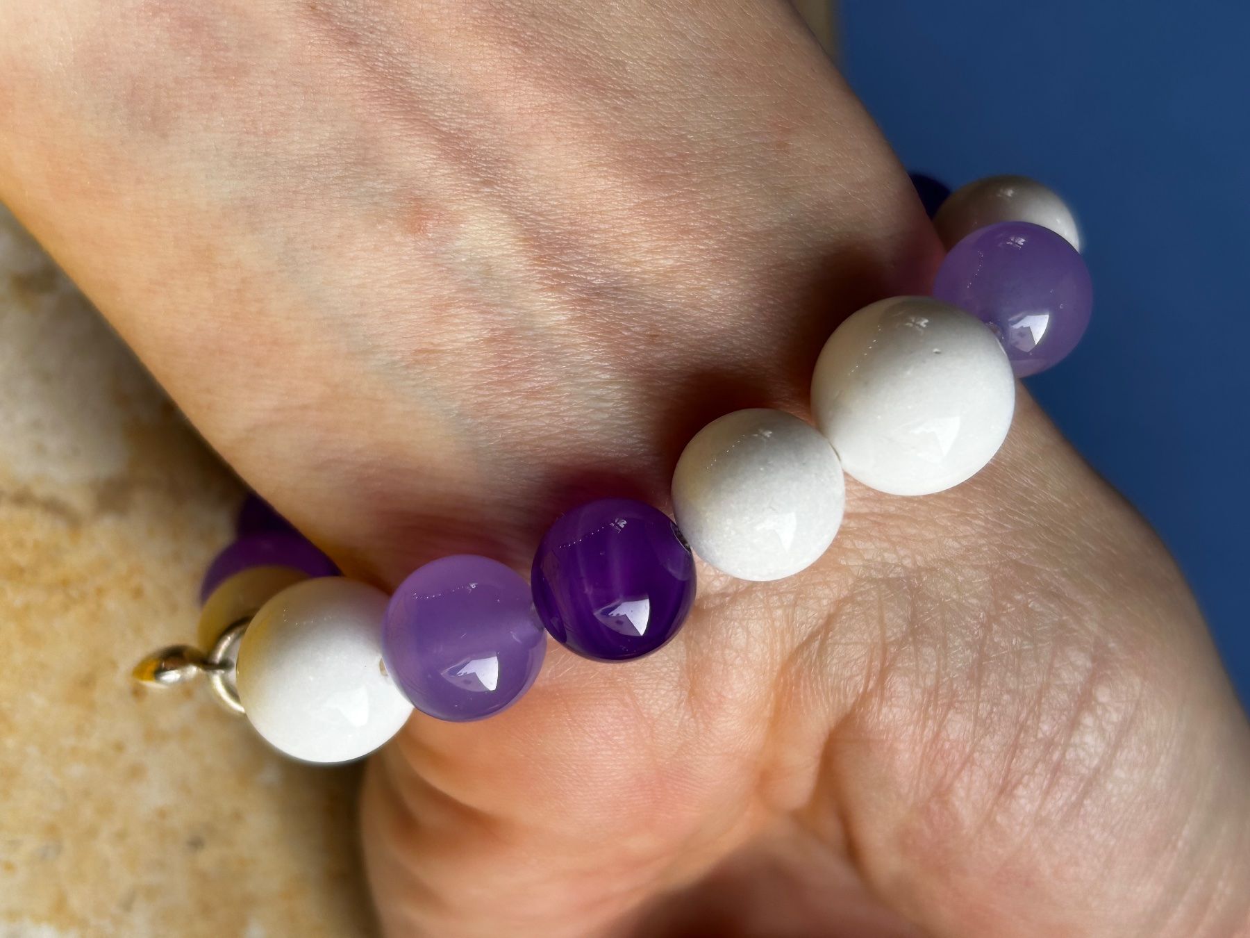 Armbänder & -reifen: Amethyst und Schneequarz -Armband 19cm – Gebraucht aus Laufen von Bellebellezza 7