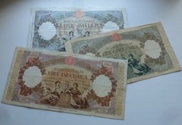 Italien ++ 1000, 5000 und 10000 Lire Grande