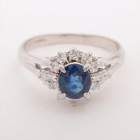 Ring Sapphire 0.83 ct Diamonds 0.24 ct Pt900 4.3g