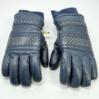 Gants Gordini vintage en cuir bleu marine foncé. Taille M