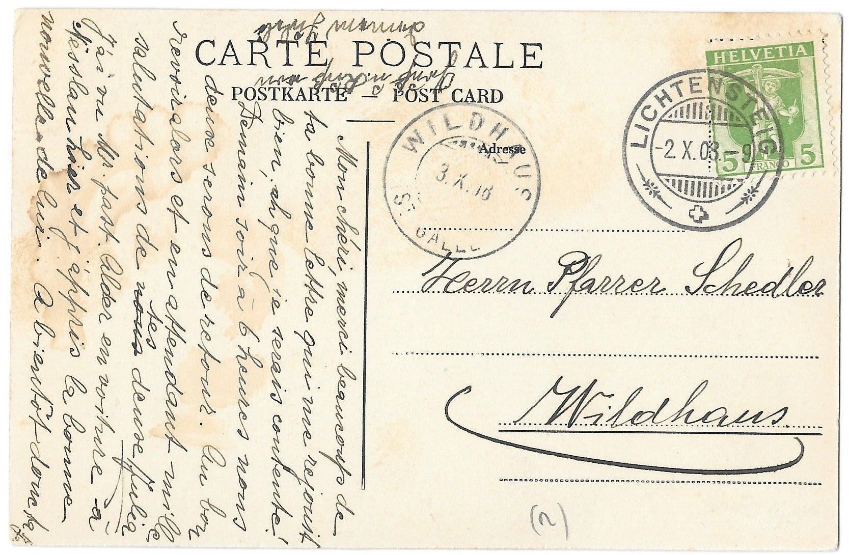 Cartoline postali: Lichtensteig Untertorbrunnen – Usato da Olten venduto da clotaldi 1