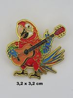 Ansteck Pin - PAPAGEI - Emaille - Goldfarben - 3,2x3,2cm