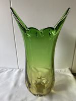 Grüne Vintage Glasvase 60er/70er Jahre Höhe: 33,3 cm
