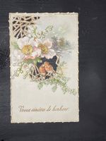 Antike Postkarte, "Voeux sincères de bonheur"