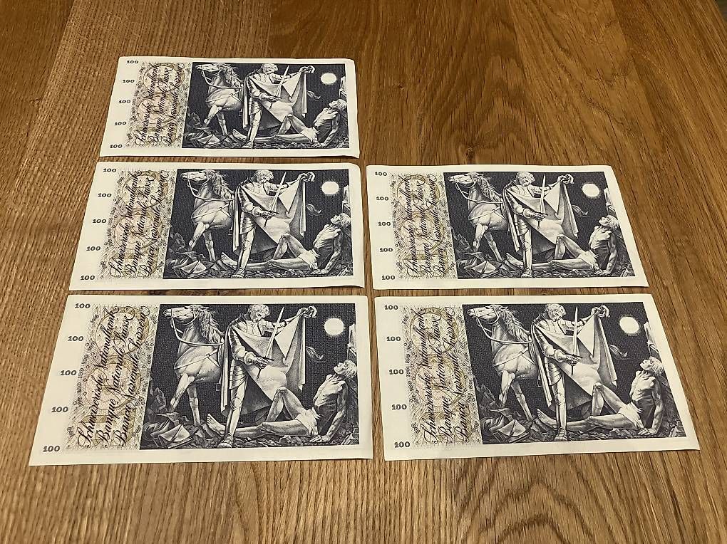 Billets de banque: 5 x 100er Schweizer Banknoten – D'occasion à Ellikon an der Thur par Hechtli 1