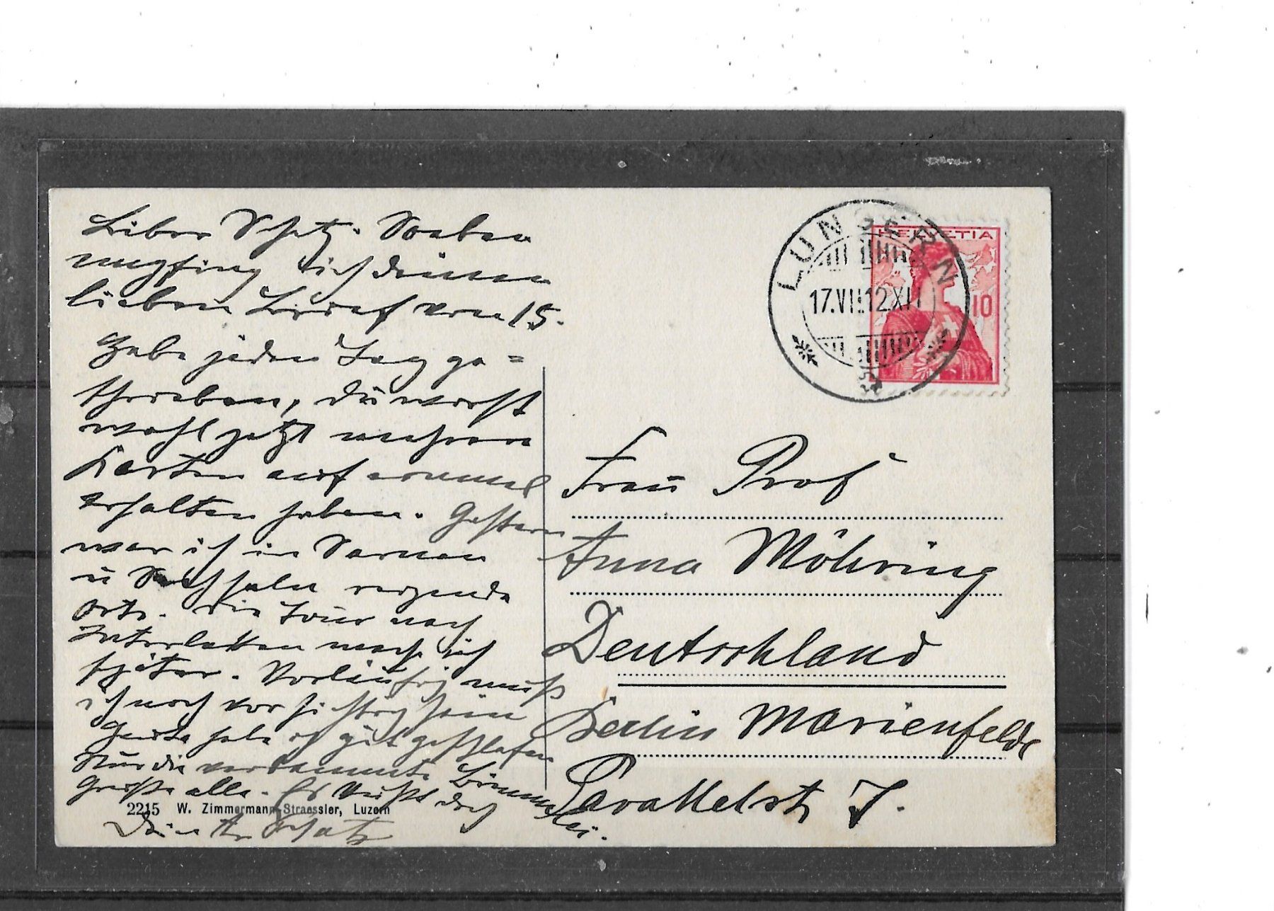 Ansichtskarten: OW Sarnen mit Stanserhorn 1912 – Gebraucht aus Schocherswil von Wilare 1