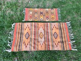 Handgemachtes Woll Teppich Set aus Mexiko 
