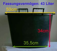 Grosser Pflanztopf 43 L schwarz Ø 50 cm mit Tragegriffen