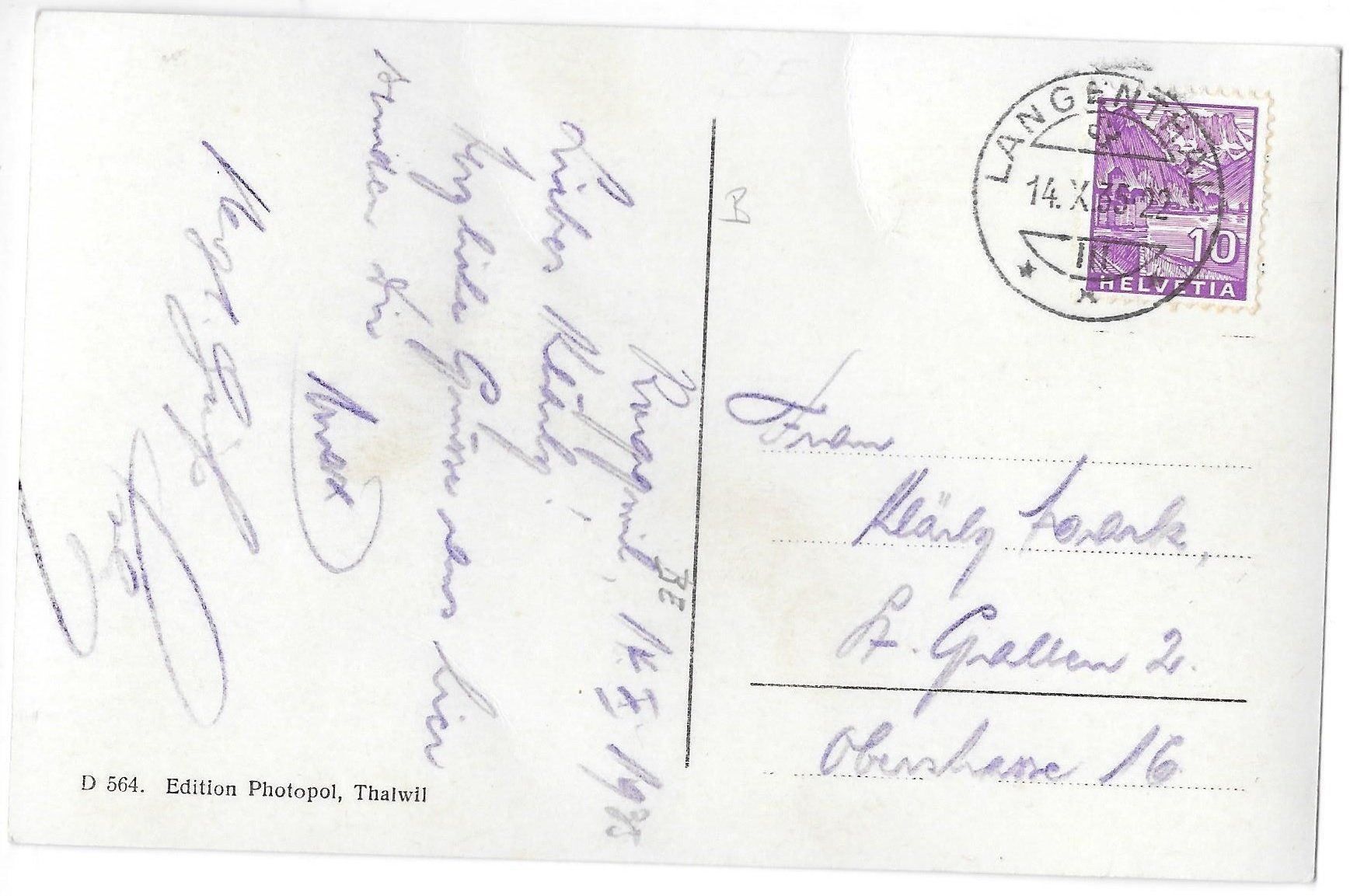 Cartoline postali: Roggwil Teilansicht mit Kirche – Usato da Olten venduto da clotaldi 1