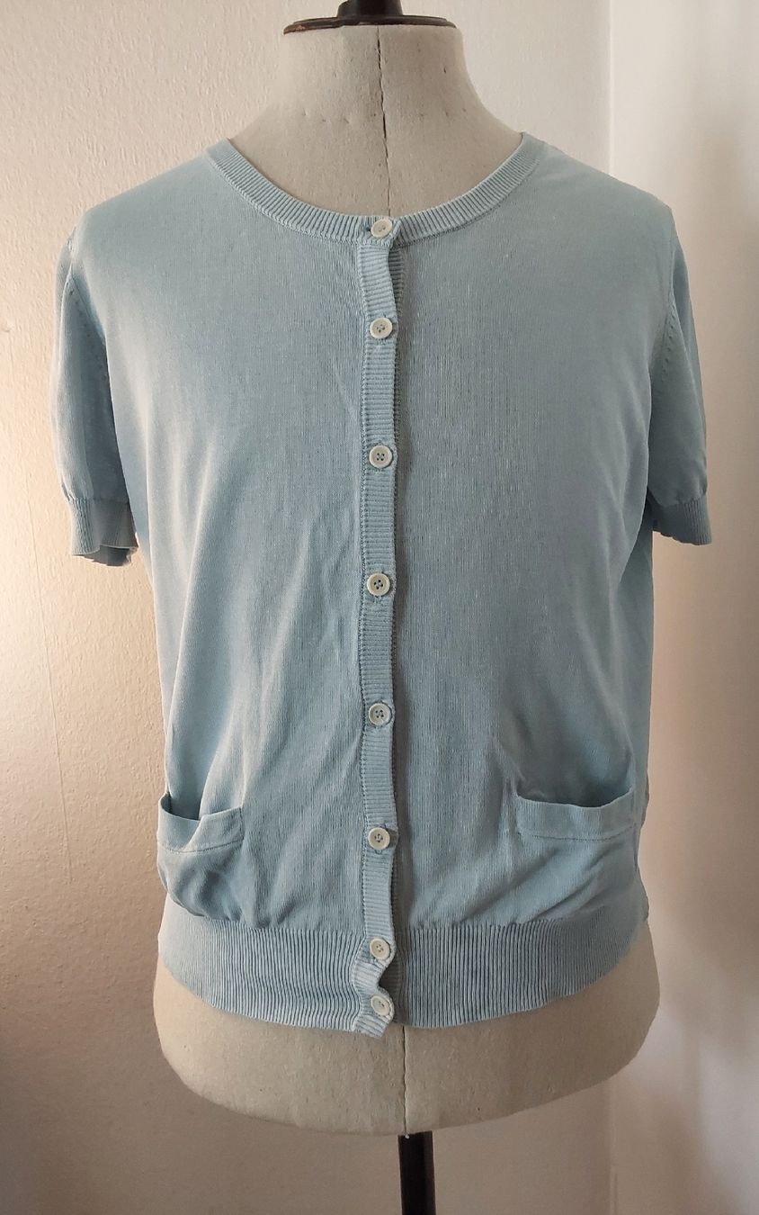 Akris Giacche: Strickjacke AKRIS punto 38 hellblau Baumwolle – Usato da Köniz venduto da scopello12
