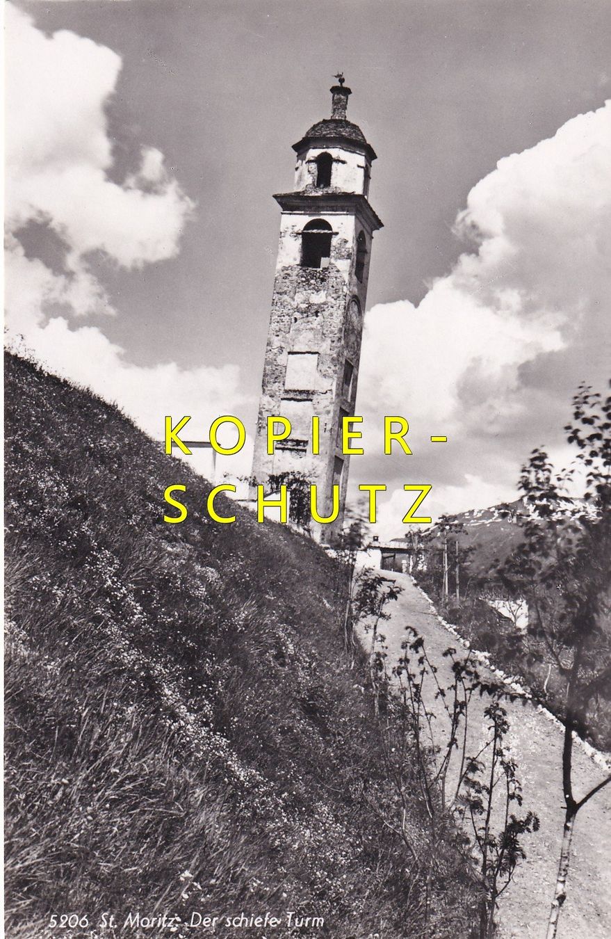 Cartoline postali: St. Moritz - Der schiefe Turm /bo – Usato da Hombrechtikon venduto da Rudolf07