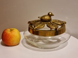 Vintage Newport Glas-Potpourri-Schale Messing