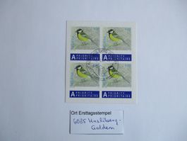 Viererblock mit Ort Ersttagsstempel 6085 Hasliberg Goldern