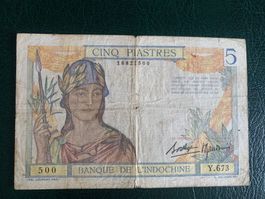 BANQUE DE L'INDOCHINE- 1.Emission - Cinq Piastres N.D.- RARE