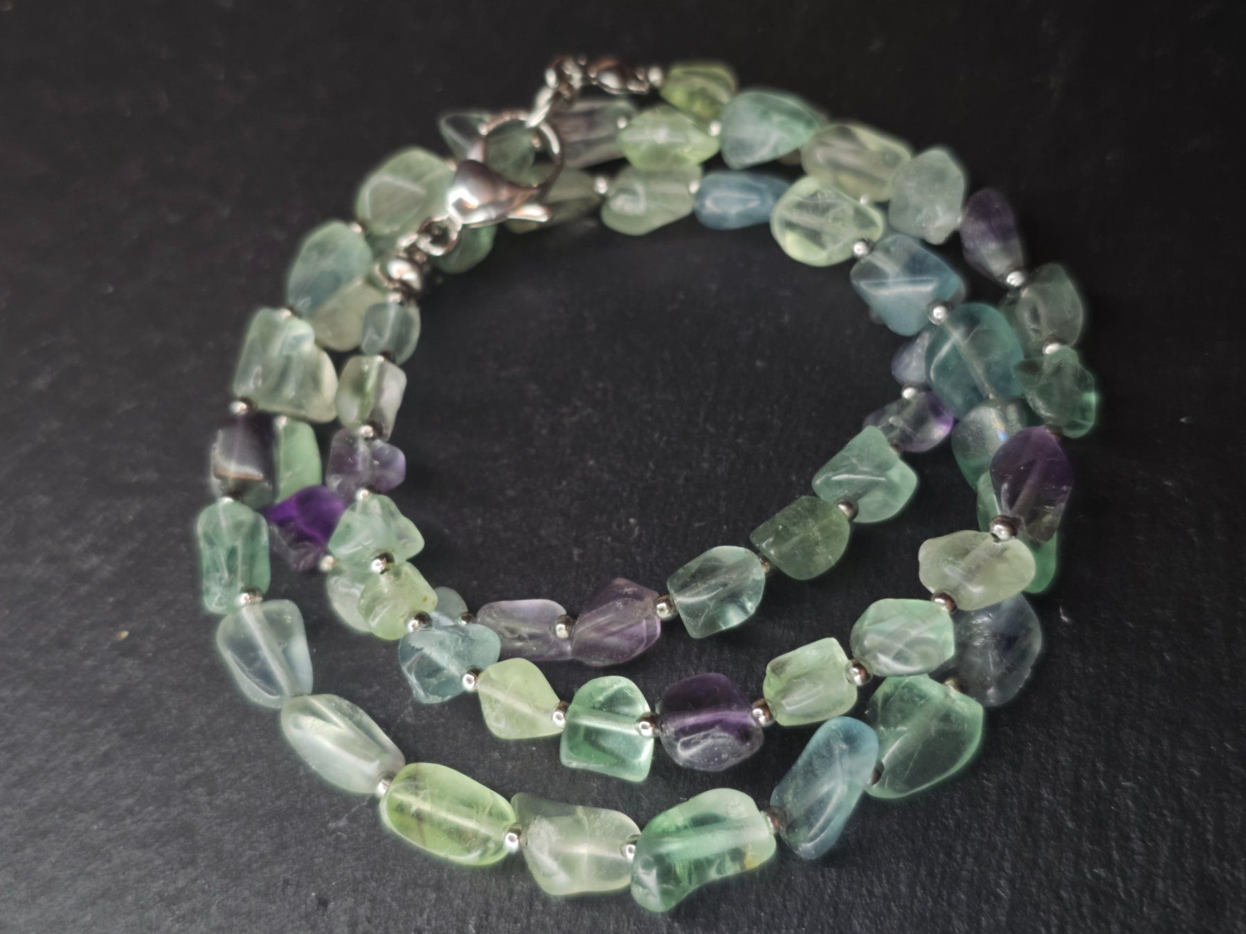Catenine: Multi Fluorit Kette Edelstein Edelsteinkette – Nuovo (secondo la descrizione) da Riedt b. Erlen venduto da Gottestraene 8