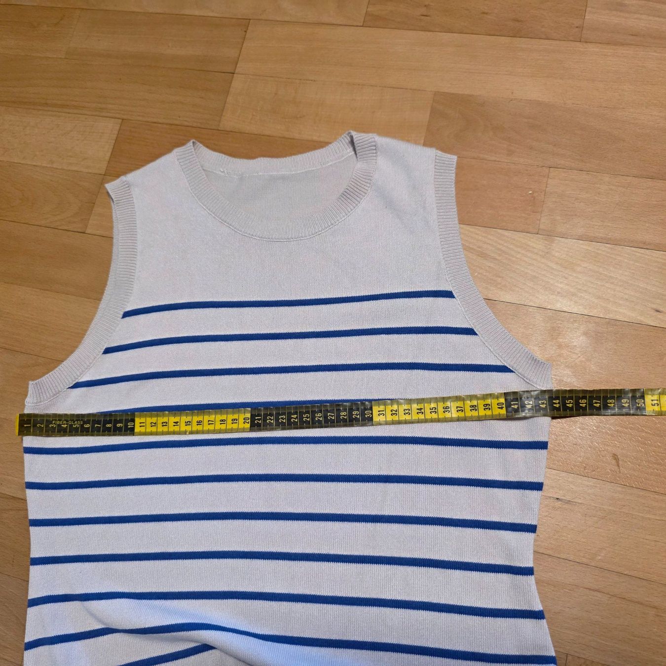 Vestiti: Creme Kleid mit blauen Streifen – Usato da Wald ZH venduto da CapLux 2