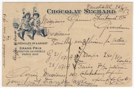 SUCHARD Postkarte - verwendet von NEUCHÂTEL nach FRANKREICH