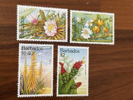 Barbados Briefmarken, 4 Sujet, Blumen, Top Zustand!