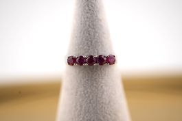 Goldring 14K Weissgold mit 5xRubin