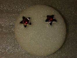 OHRRINGE MODESCHMUCK,,,MIT ROT KRISTALL