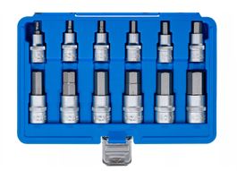 Bit-Einsatz-Satz,  (1/2"), Innensechskant 5 - 22 mm, 12-tlg.