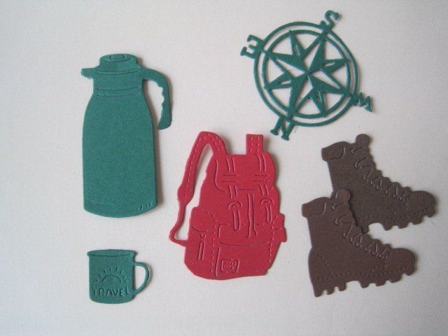 Zaini: Stanz-Papier Motive Rucksack, Wanderschuhe, etc. – Nuovo e nell'imballaggio originale da Schachen LU venduto da moepsli5