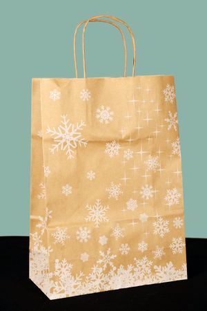 Papier-Tragtaschen 220/100 x 280 mm braun Schneesternen