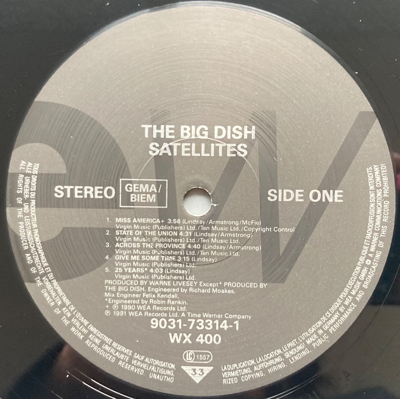 Dischi in vinile: THE BIG DISH - SATELLITES – Usato da Poliez-Pittet venduto da Newtown-Records 3