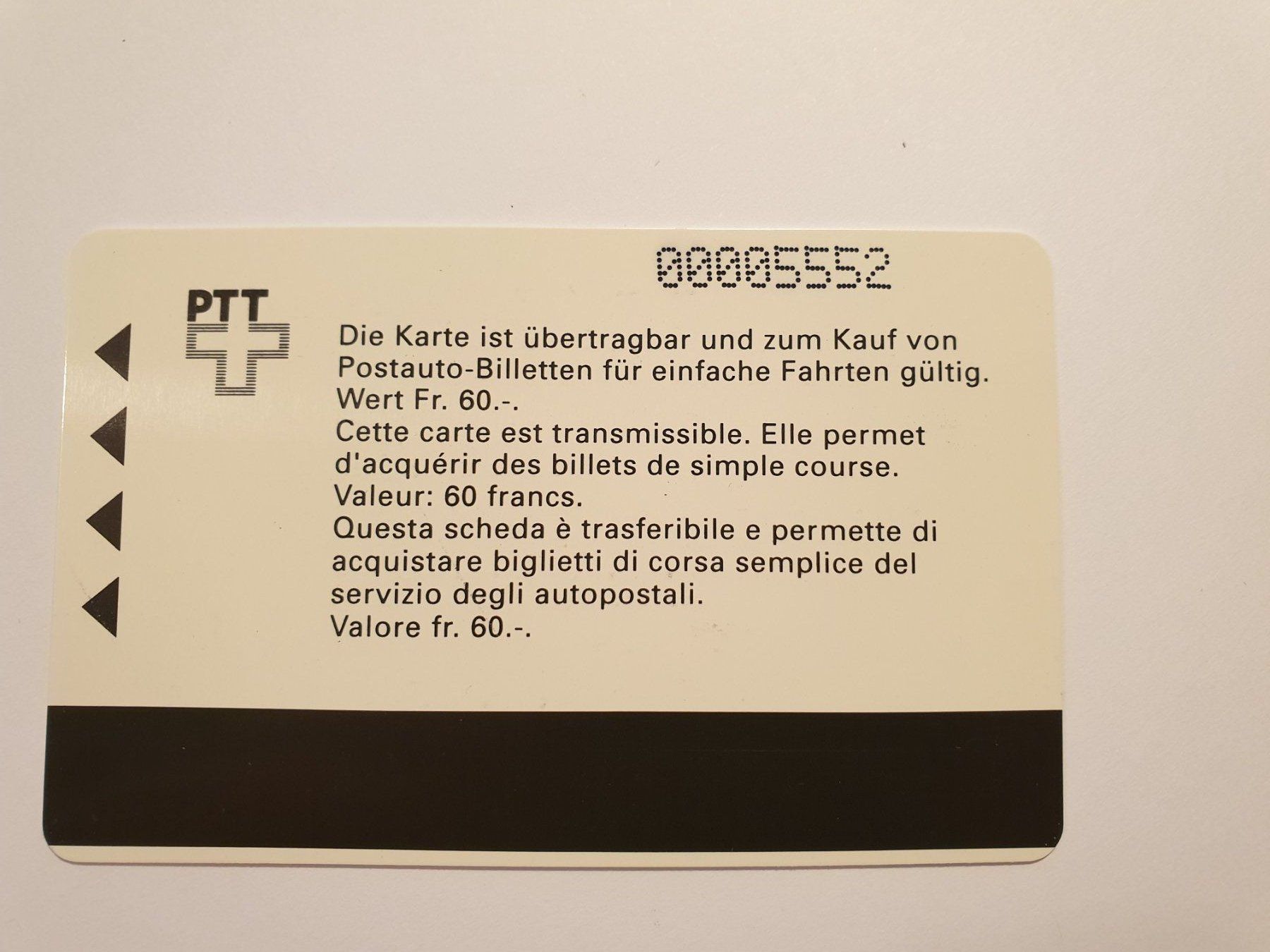 Schede telefoniche: Postauto Plus – Usato da Rain venduto da chesz 1