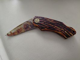 Vintage Wild Outdoors Taschenmesser mit Indianer Motiv